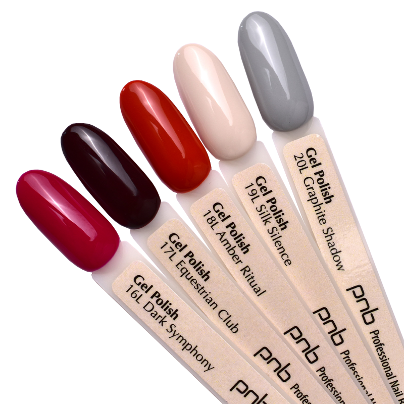 Gel nail polish gray PNB Graphite Shadow №20L, enamel (8 ml)