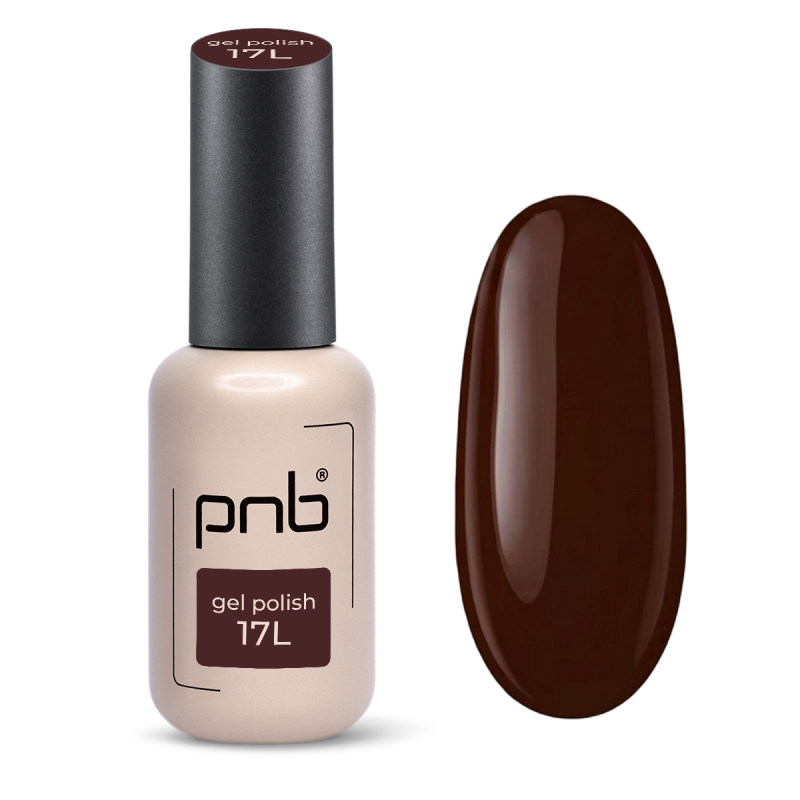 Gel nail polish brown PNB Equestrian Club №17L, enamel (8 ml)
