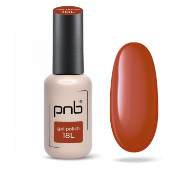 Gel nail polish brown PNB Amber Ritual №18L, enamel (8 ml)