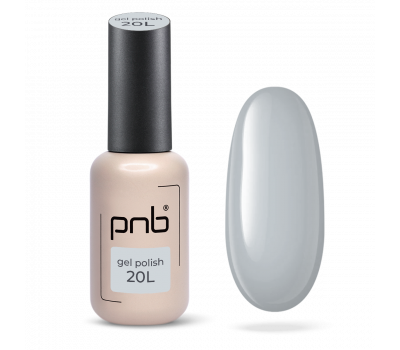Gel nail polish gray PNB Graphite Shadow №20L, enamel (8 ml)