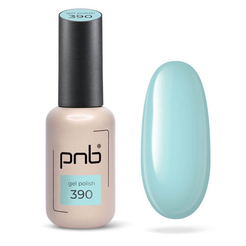 Lakier hybrydowy niebieski PNB Sky Touch №390, połysk (8 ml)