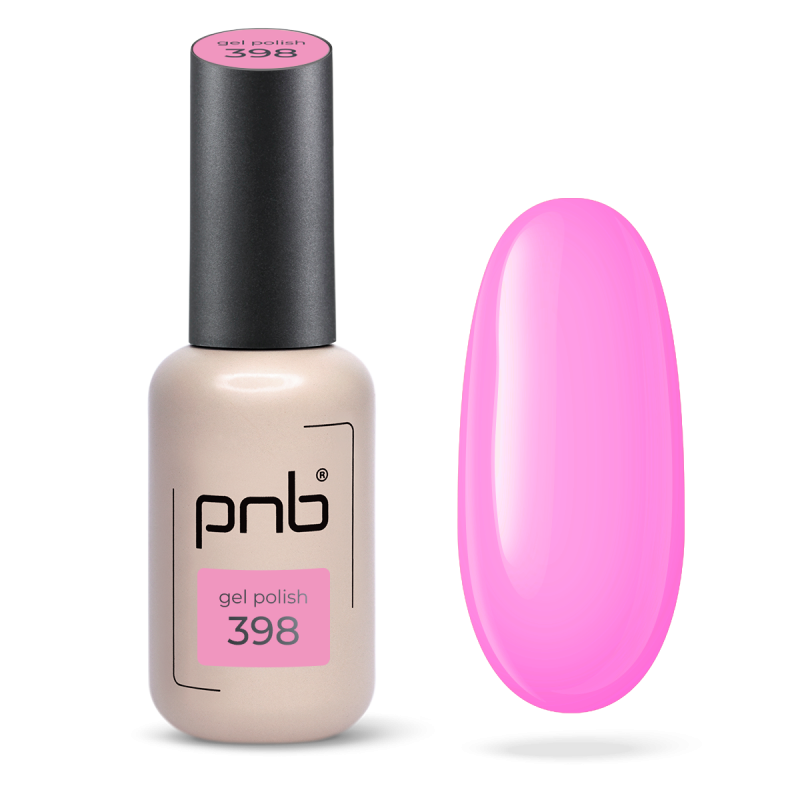 Gel polish pink PNB Flamingo Bay №398, enamel (8 ml)