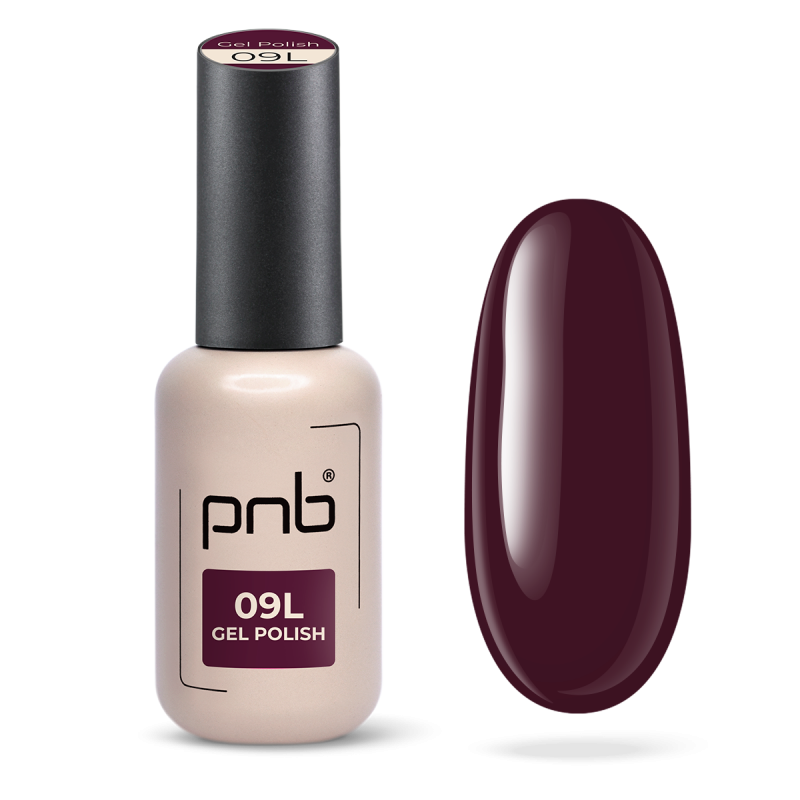 Gel nail polish PNB 09L Velvet Wine, 8 ml