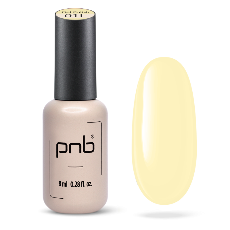 Gel nail polish PNB 01L Amarello, 8 ml