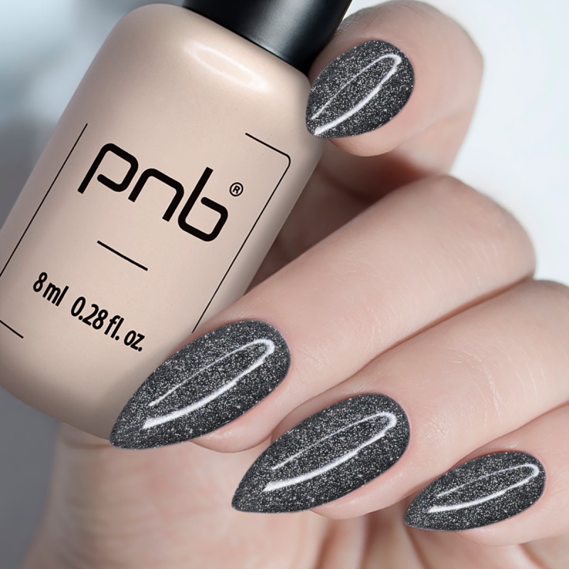 UV/LED Gel Polish SHOCK EFFECT 09 Crystal black PNB 8 ml