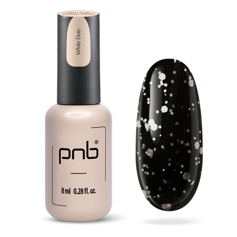 PNB UV/LED Art Top, Silver Dots No Wipe, 8 ml