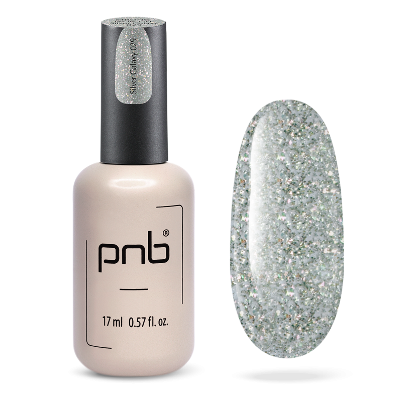 PNB UV/LED Strong Iron Gel, 029 Silver Galaxy, 17 ml