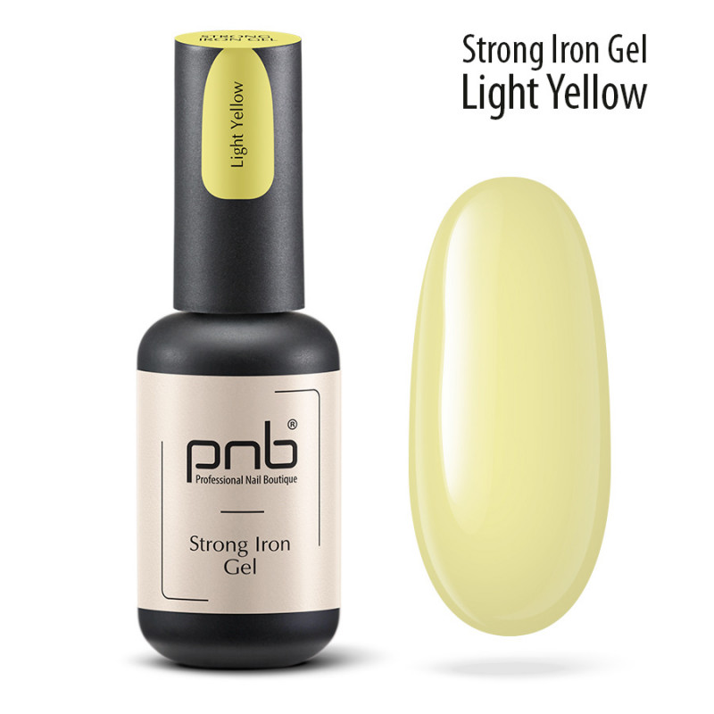 PNB UV/LED Strong Iron Gel, Light Yellow, 8 ml