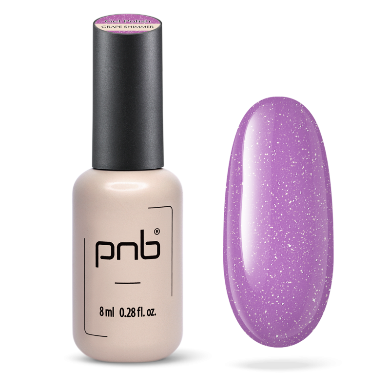 Gel nail polish PNB Juicy Spark, Grape Shimmer, 8 ml
