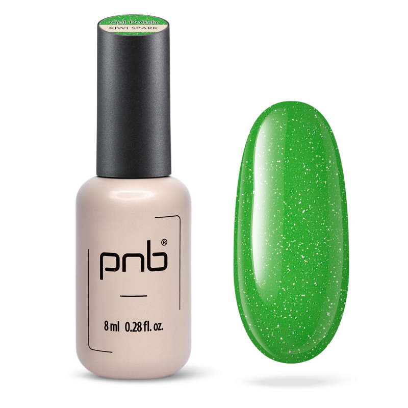 Gel nail polish PNB Juicy Spark, Kiwi Spark, 8 ml