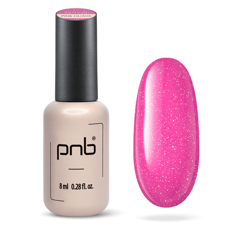 Gel nail polish PNB Juicy Spark, Pink Guava, 8 ml