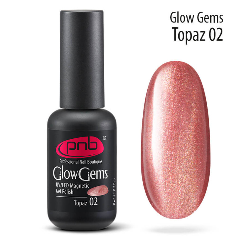 UV/LED Magnetic Gel Nail Polish Glow Gems 02 Topaz PNB 8 ml
