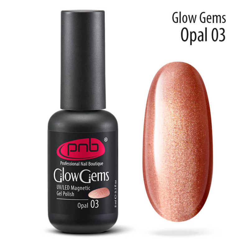 UV/LED Magnetic Gel Nail Polish Glow Gems 03 Opal PNB 8 ml