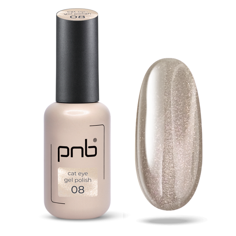 Сat eye gel polish gray PNB Eclat de Lune Sage Silk №08 (8 ml)