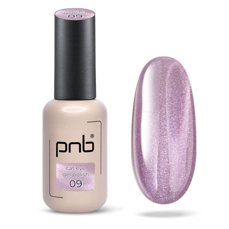 Сat eye gel polish pink PNB Eclat de Lune Pearl Chiffon №09 (8 ml)