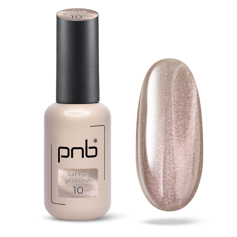 Сat eye gel polish beige PNB Eclat de Lune Nude Brocade №10 (8 ml)