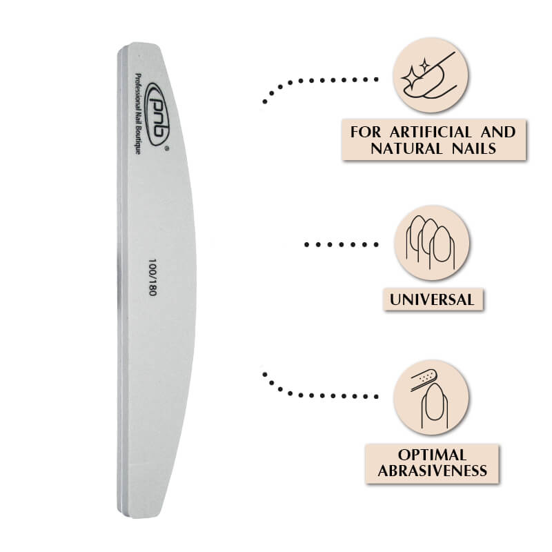 Nail buffer PNB 100/180 Gray, semicircle