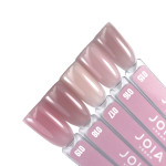 A palette of PolyLiquid Gel on tips JOIA vegan, Nude Essence 15–19
