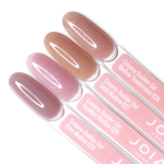 A palette of Creamy Builder Gel 025-029 on tips JOIA vegan
