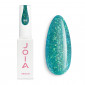 Reflective gel polish turquoise JOIA vegan №068, with shimmer (6 ml)
