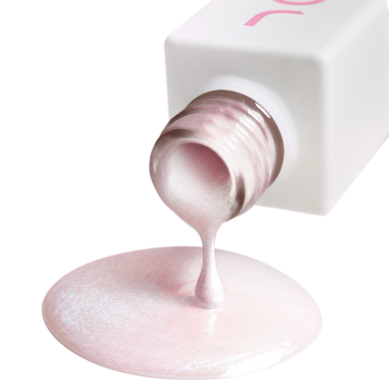Gel nail polish pink JOIA vegan Petal Shine №02P, pearl (6 ml)