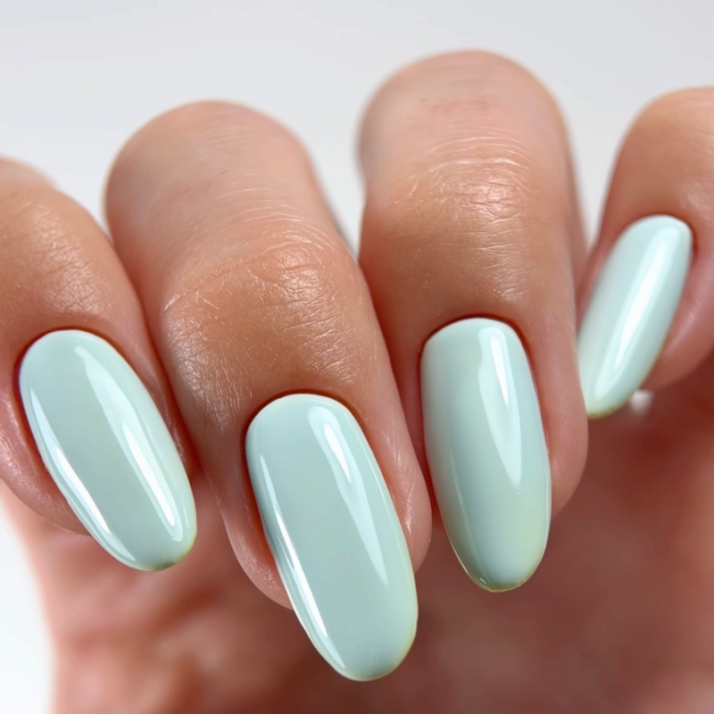 Gel nail polish blue JOIA vegan Milky Lagoon №181, enamel (6 ml)
