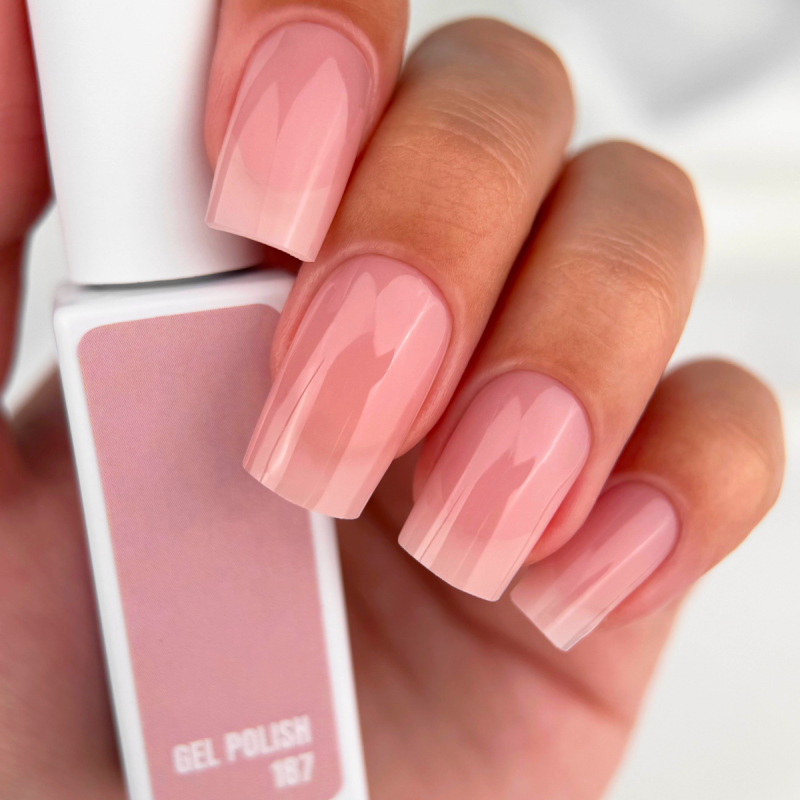Gel nail polish pink JOIA vegan Ivory Veil №187, enamel (6 ml)