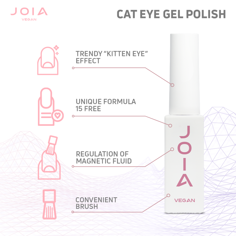 Gel Nail Polish JOIA Vegan Cat Eye 03C Amber Flame, 6 ml