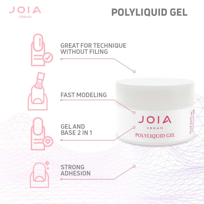 JOIA vegan PolyLiquid Gel, Pink Lace, 15 ml