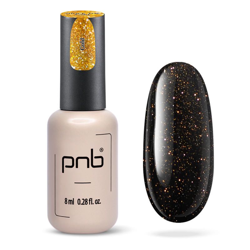 UV/LED Shoсk Top PNB, Gold, No Wipe, 8 ml