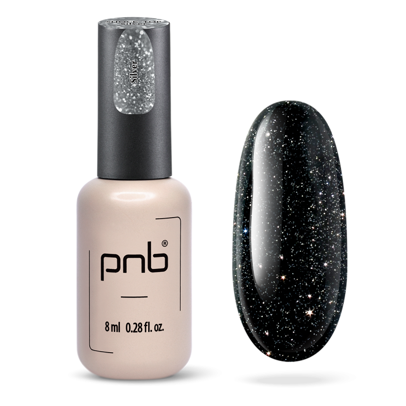 Top Hybrydowy UV/LED Shock Top PNB, Silver, No Wipe