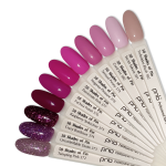 A palette of gel polishes on tips 372-382 PNB