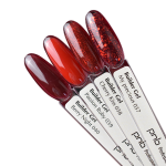 A palette of Builder Gel 037–040 Red Romance