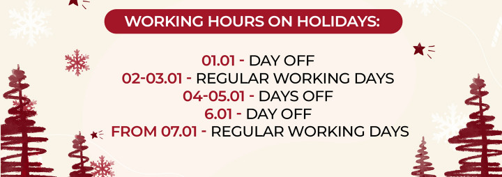 Schedule of work of the online store on holidays