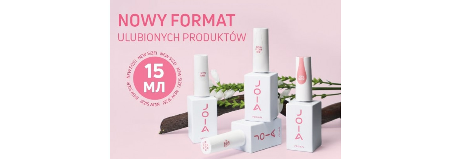 Świetna wiadomość dla wszystkich fanów JOIA vegan. Poznaj nowy format Twoich ulubionych produktów - 15 ml!