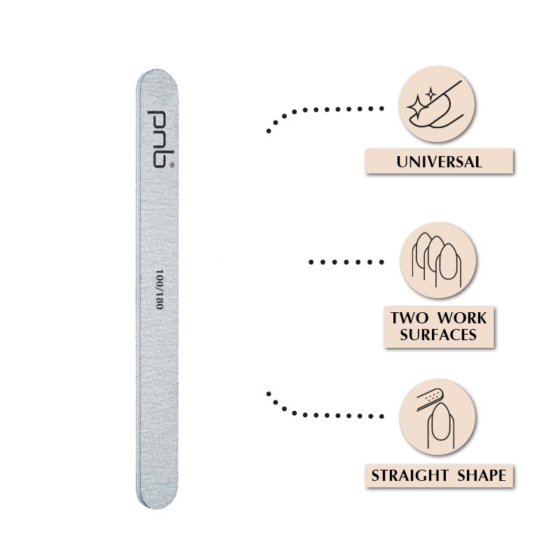 Nail file PNB 100/180 Gray, straight