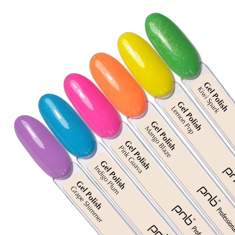Gel nail polish PNB Juicy Spark, Grape Shimmer, 8 ml