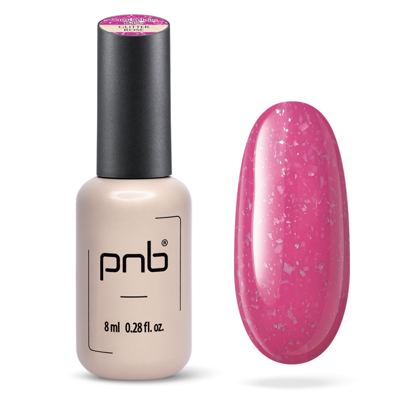 PNB UV/LED Camouflage Base, Glitter Rose, 8 ml