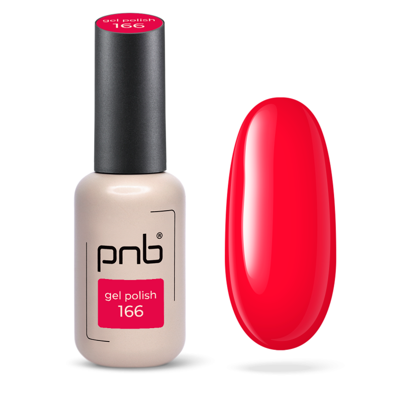 Gel nail polish red PNB №166, enamel (8 ml)