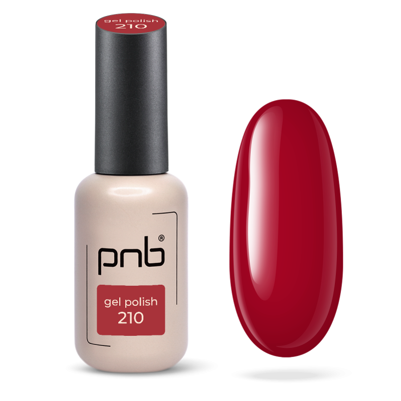 Gel nail polish red PNB №210, enamel (8 ml)