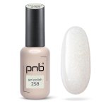 Gel nail polish silver PNB №258, with shimmer (8 ml)