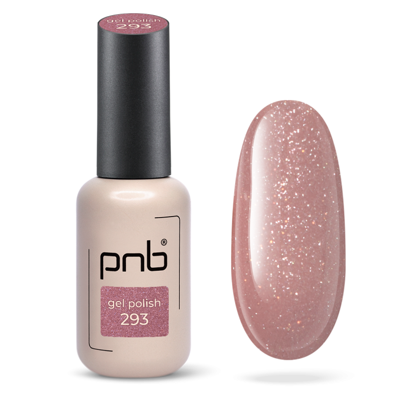 Gel nail polish beige PNB №293, with shimmer (8 ml)