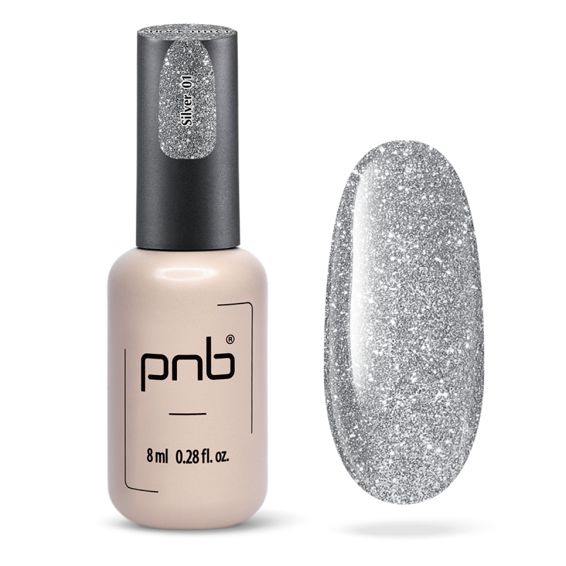 UV/LED Gel Polish SHOCK EFFECT 01 Silver PNB 8 ml