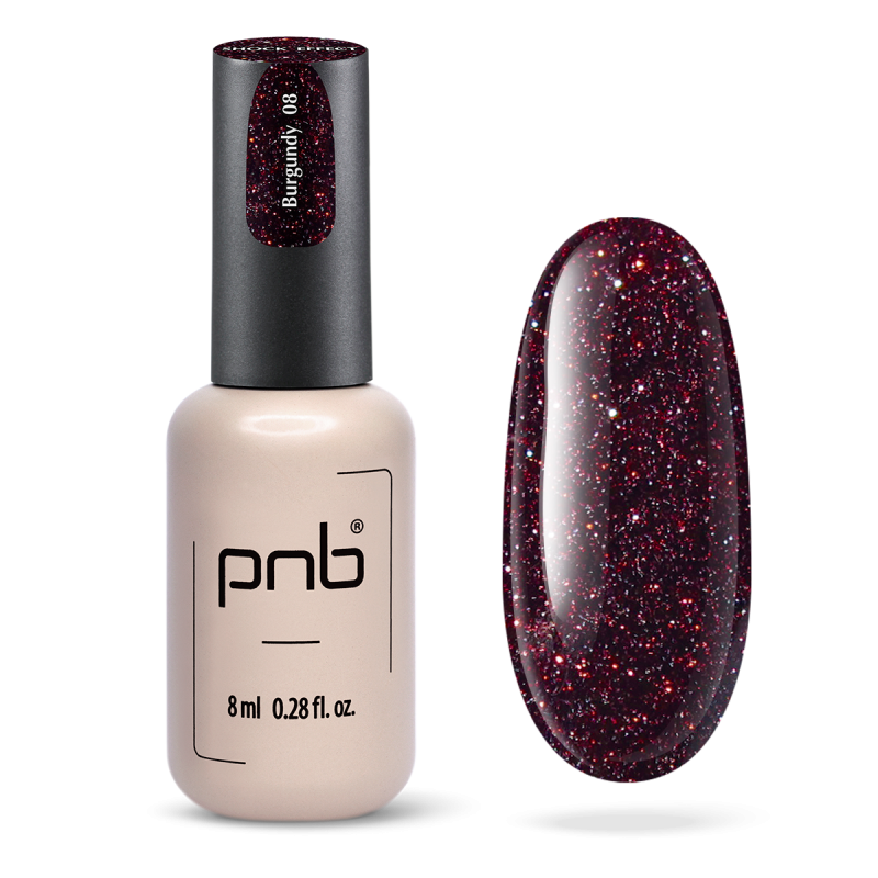 Lakier hybrydowy UV/LED Gel Polish SHOCK EFFECT 08 Burgundy   PNB 8 ml