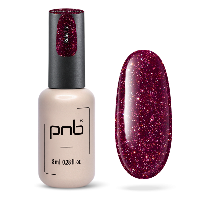Lakier hybrydowy UV/LED Gel Polish SHOCK EFFECT 12 Ruby PNB 8 ml