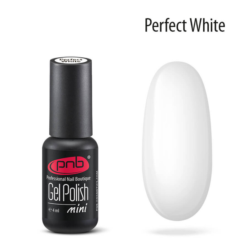 Gel Nail Polish Perfect White PNB mini 001, 4 ml