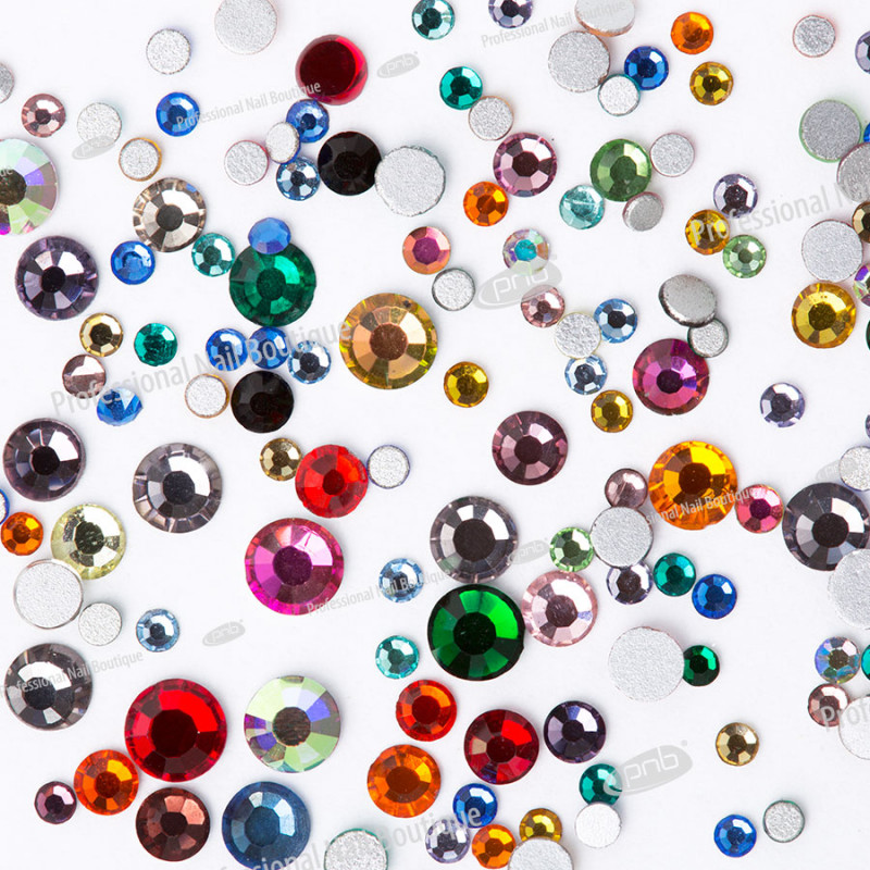 Rhinestones PNB Colorful mix ss2, ss3, ss6, ss8, ss10, ss12, 200 pcs