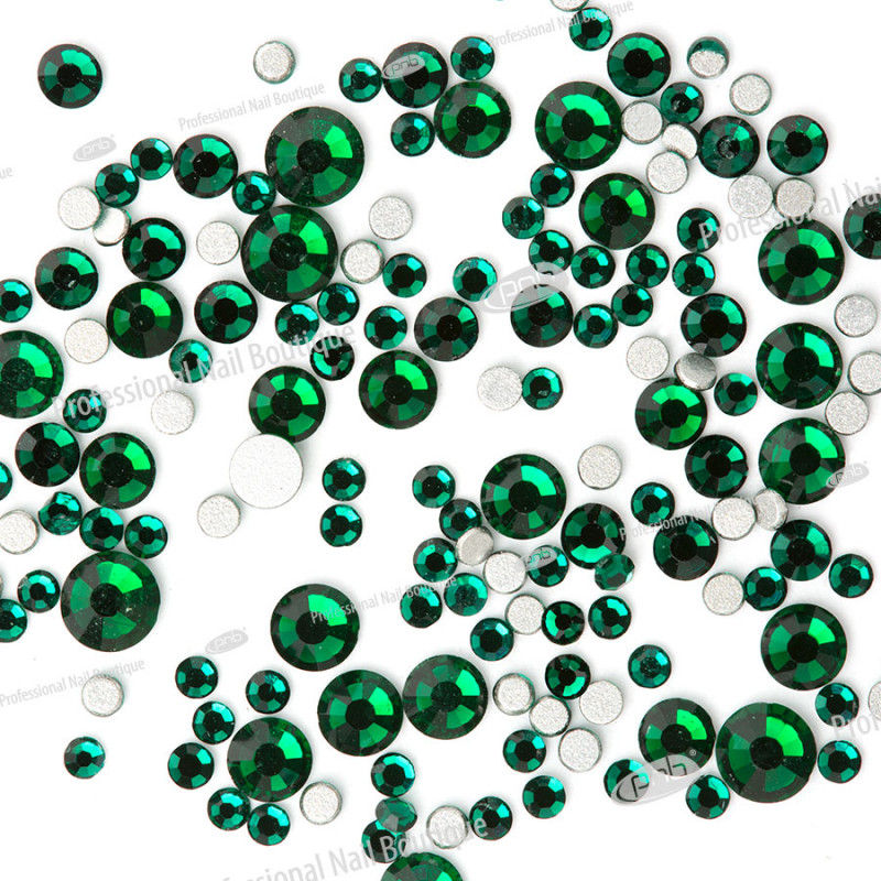 Rhinestones glass PNB Green mix size