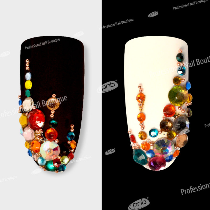 Rhinestones PNB Colorful mix ss2, ss3, ss6, ss8, ss10, ss12, 200 pcs