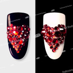 Rhinestones glass PNB Red mix size